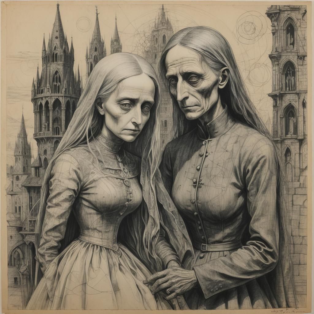 Sympathy in Max Ernst Gothic Mixed Media Style