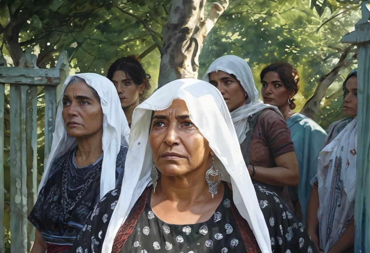 Romani Women, very very detailed, aquarelle