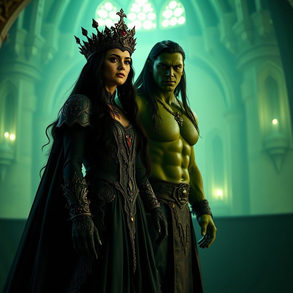 Queen Emilia and Skaar in Gothic Castle