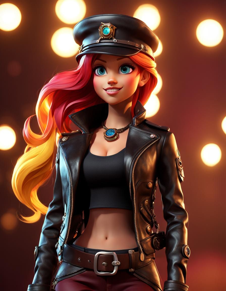 Sunset Shimmer in Steampunk Style, 3D Digital Art