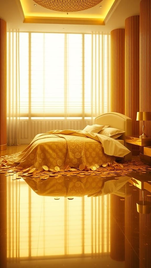 Opulent Gold Bedroom in James Jean Style