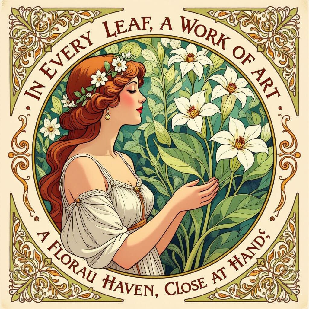 Art Nouveau Floral Haven Nature's Masterpiece