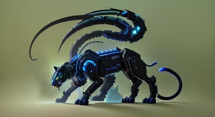 Cybernetic Panther Automaton Prowls Dark Metropolis