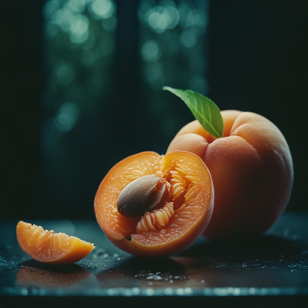Transparent Apricot in Cinematic Style