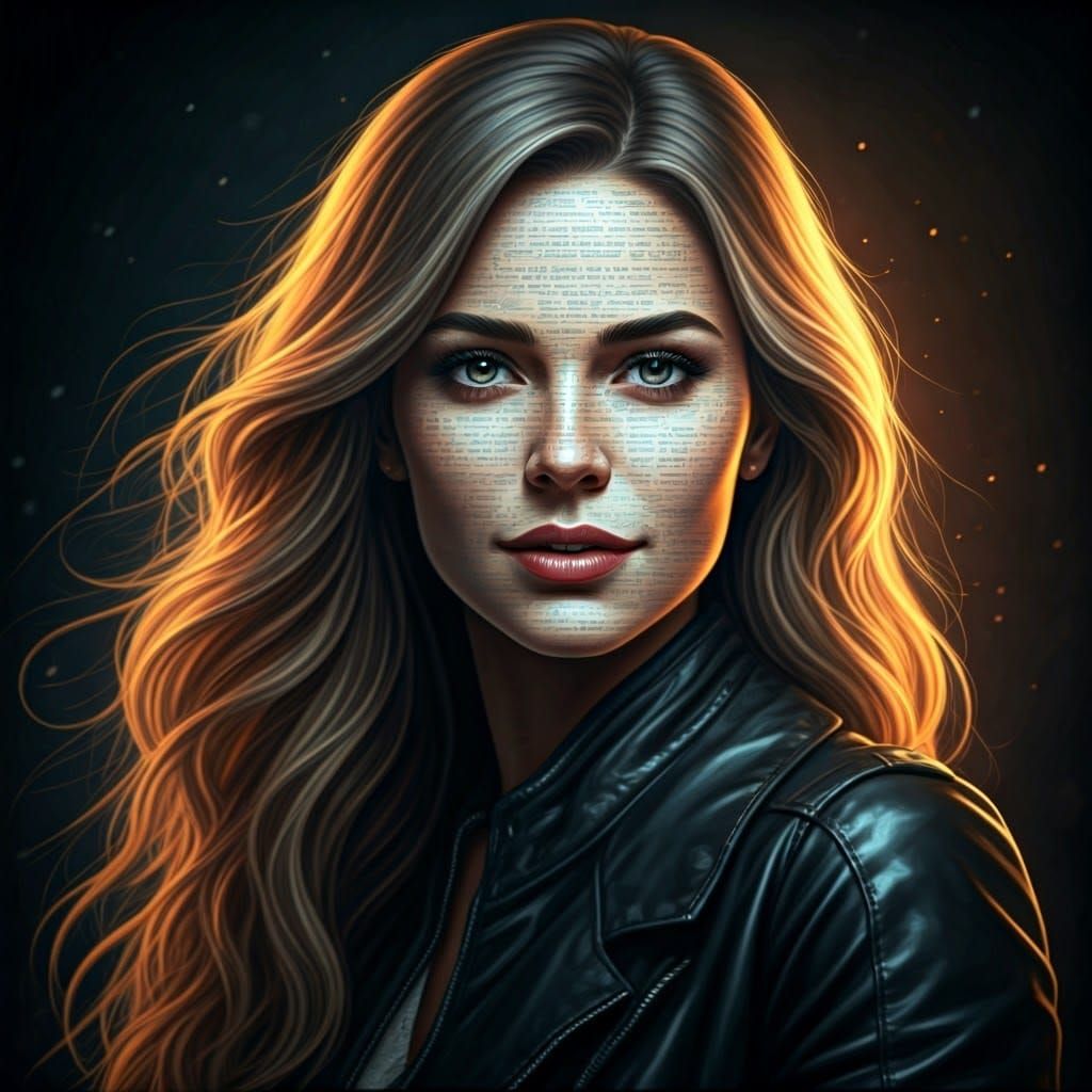 Autumnal Portrait of Laughing Woman in Dark Fantasy Style