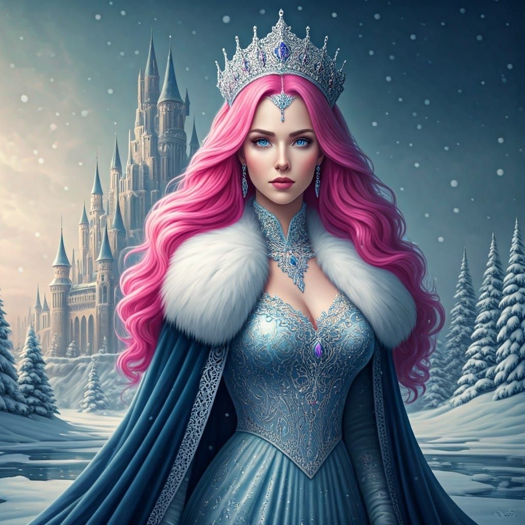 Icy Winter Queen in Futuristic Style