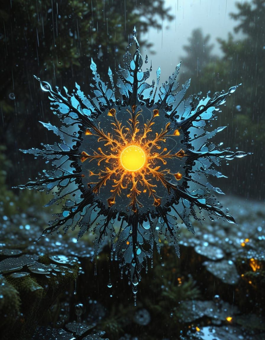 Infinitely Recursive Square Fractal Solar Rain