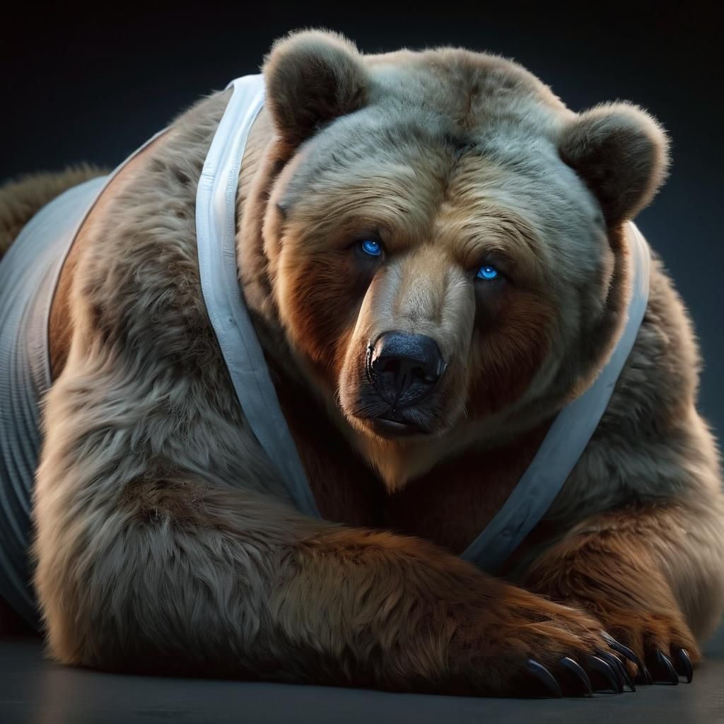 Sensual Anime-Style Kodiak Bear in Moonlit Serenity