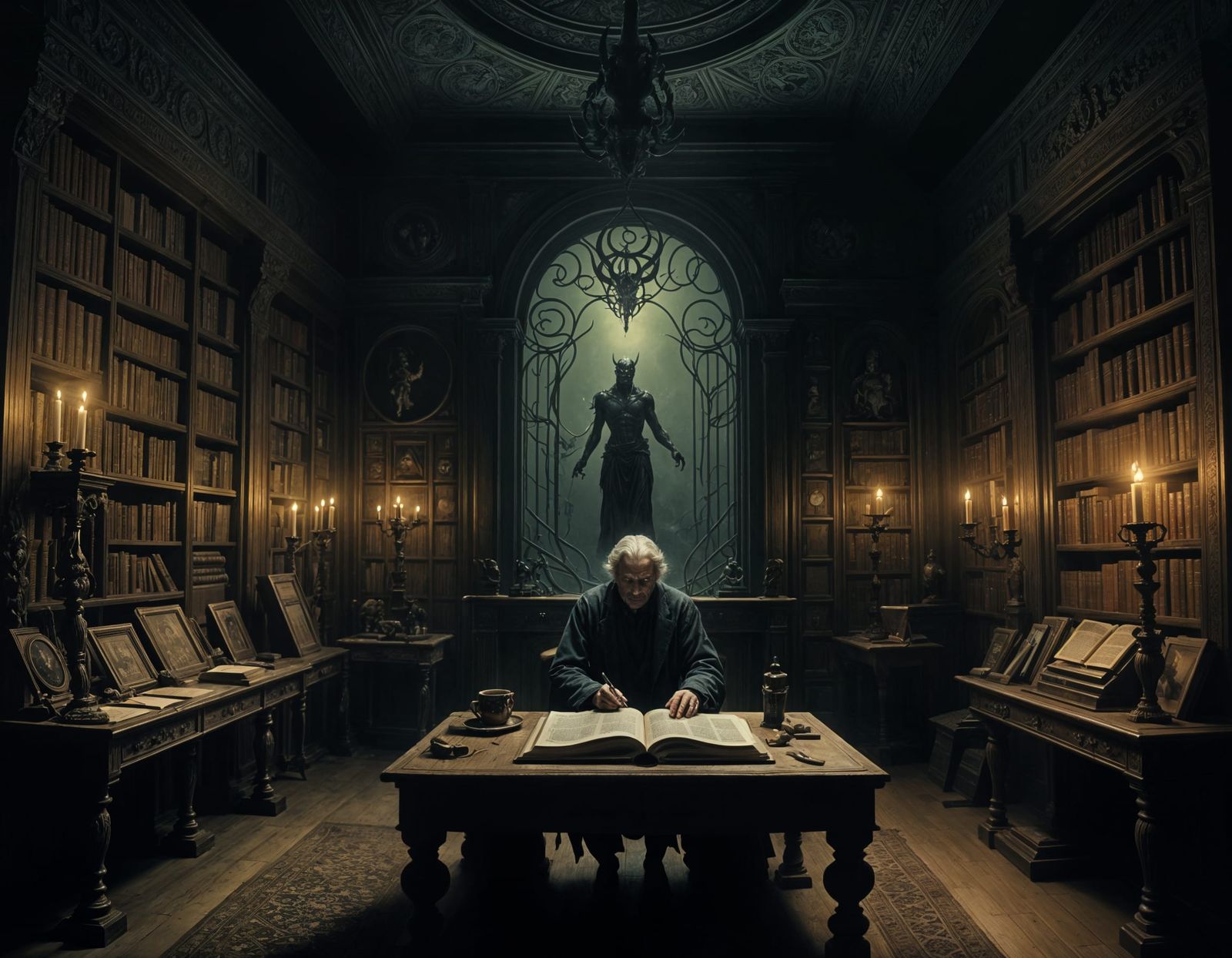 Surreal Dictionary of Devils and Dark Humor in Watercolor