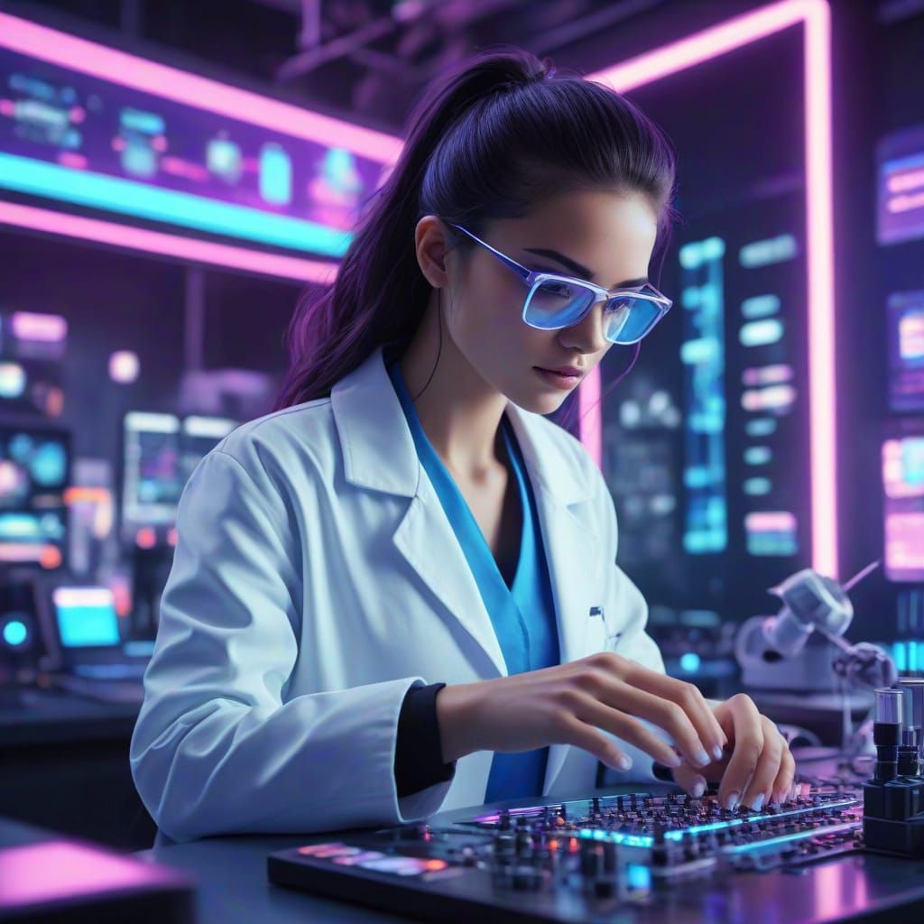 Futuristic Laboratory in High-Tech Sci-Fi Style