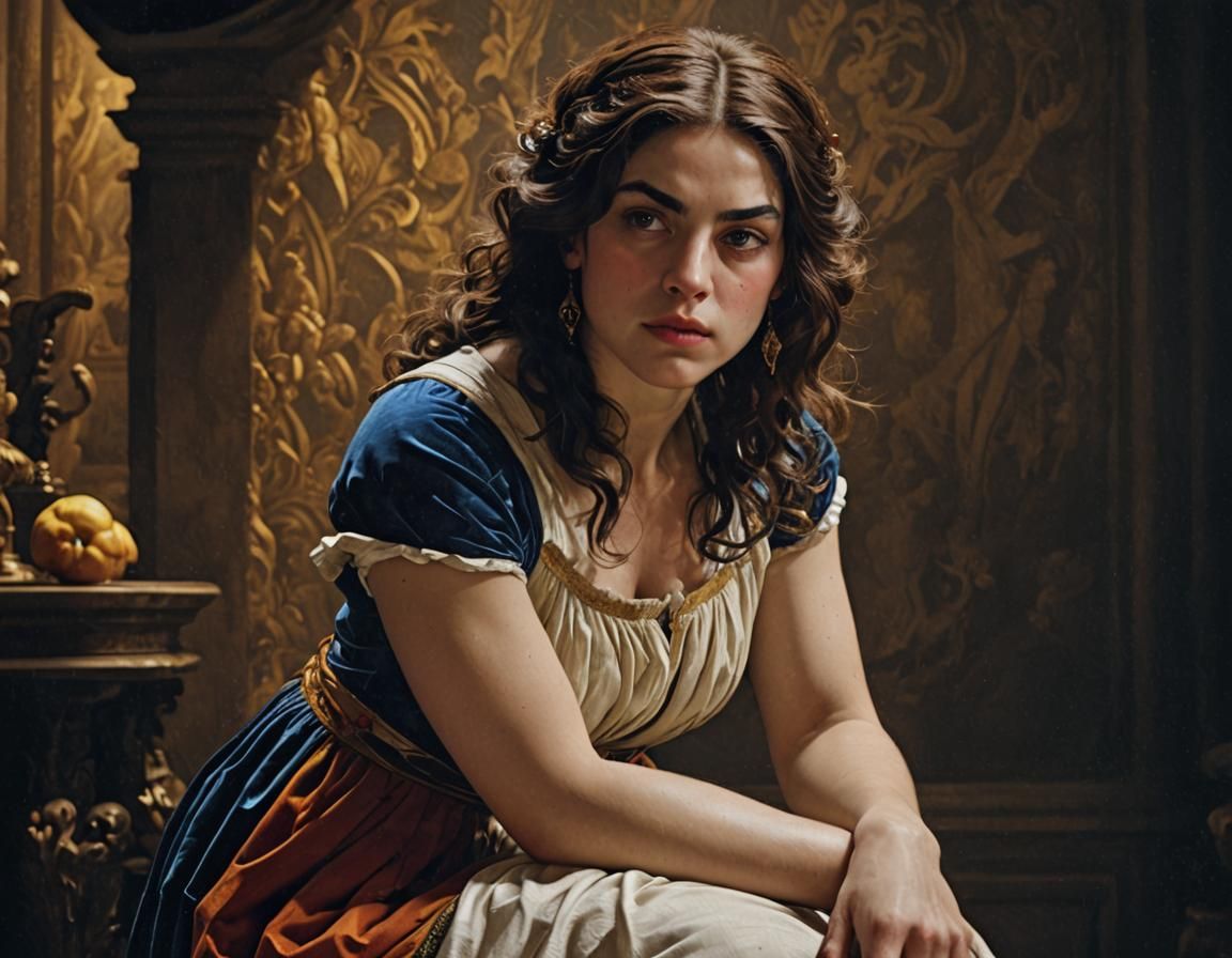 Dramatic Chiaroscuro Painting in 17th Century Style