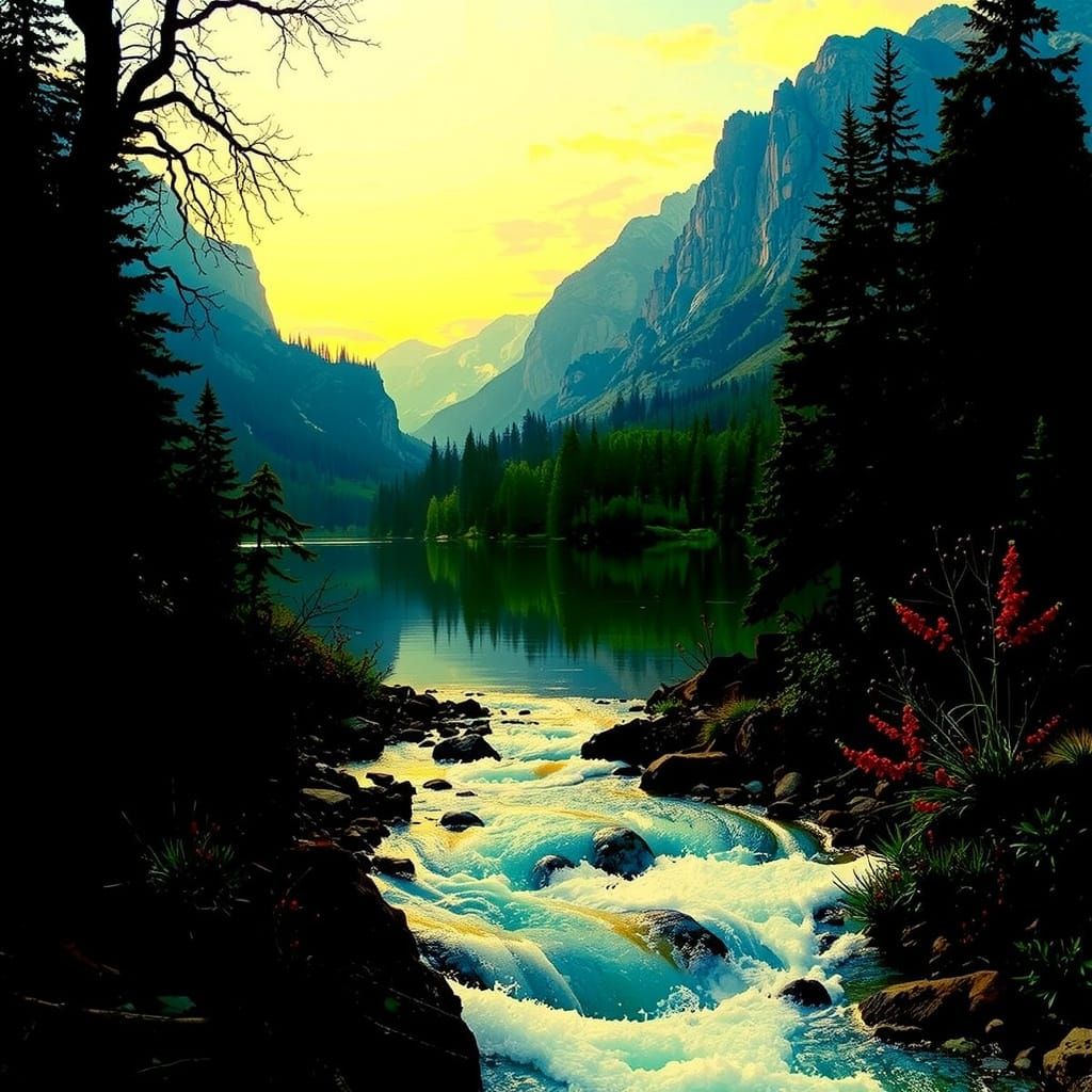 Abstract Swirling Red Forms