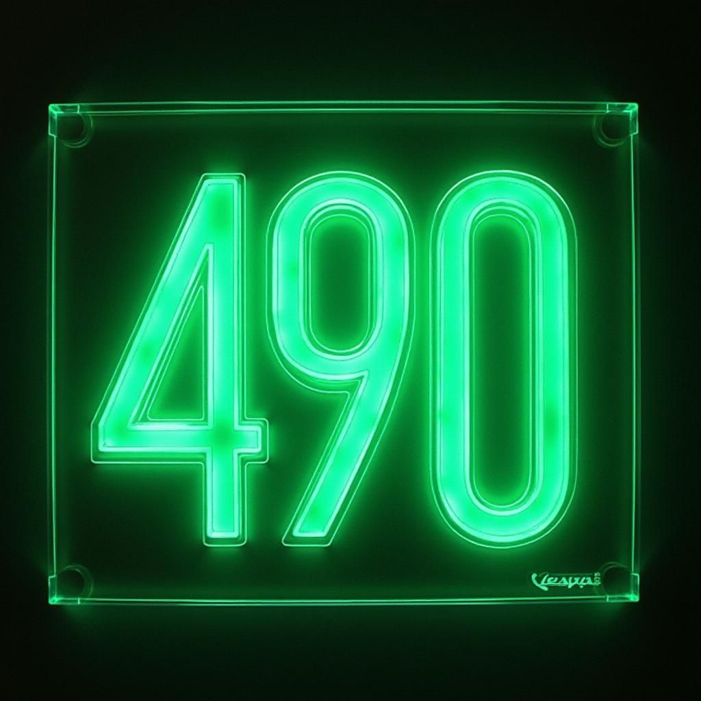 Futuristic Neon 3D Laser Engraved Numerals