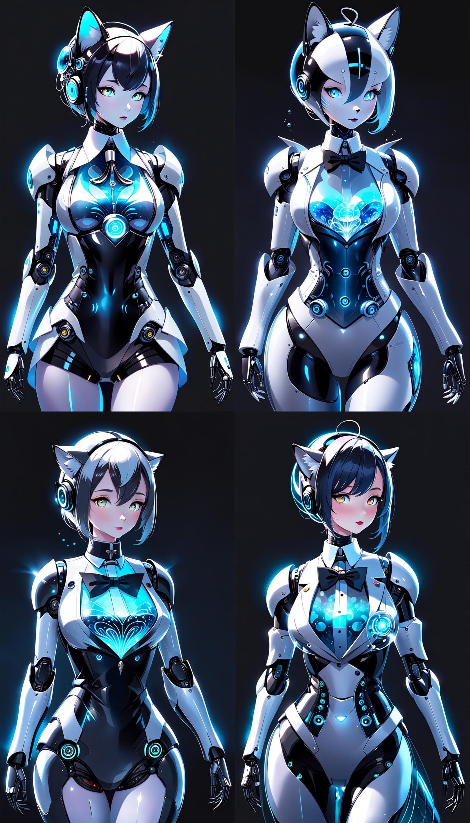 Fem Bot at Dinner Party with Glass Whale