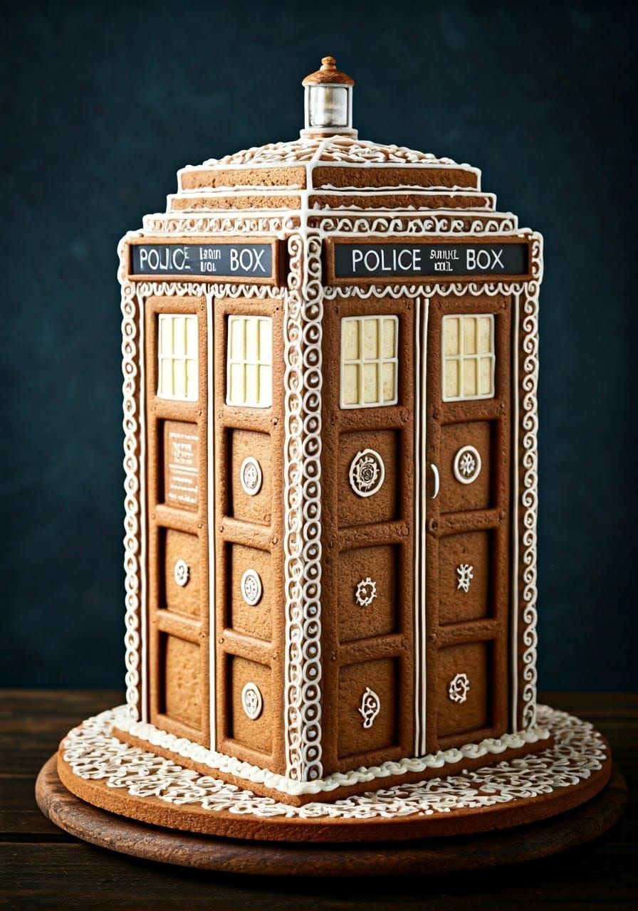 Steampunk Gingerbread TARDIS Police Box