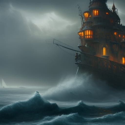 Lighthouse Storm: Cinematic Digital Art