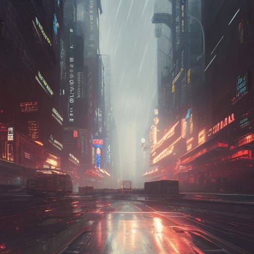 Futuristic New York City in God Light