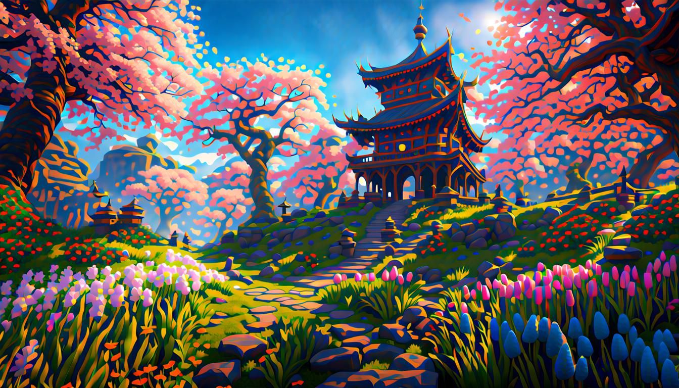 Epic Spring Gaming World in Fantasy Concept Art