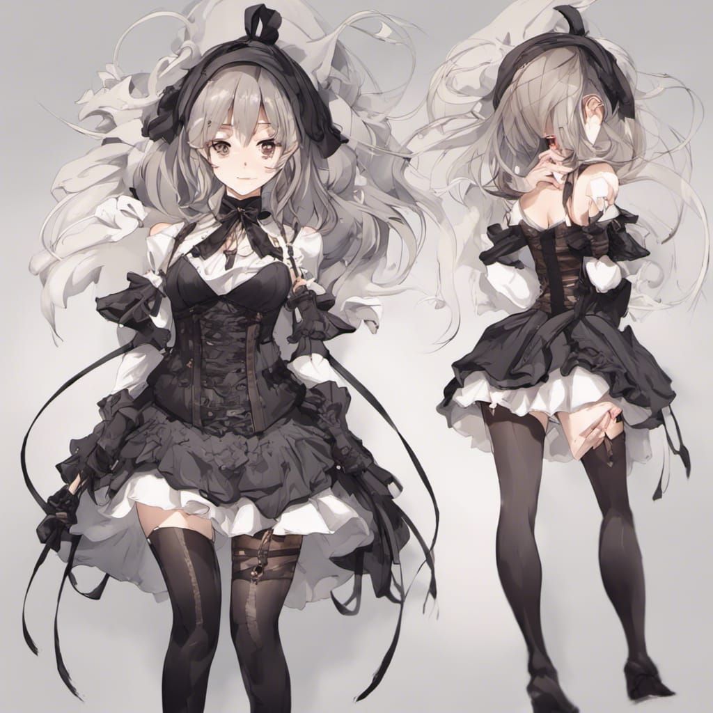 Steampunk Beauty in Corset Dress: Detailed 8k Art