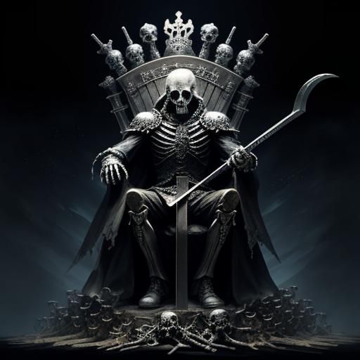 King on Skull Throne with Scythe