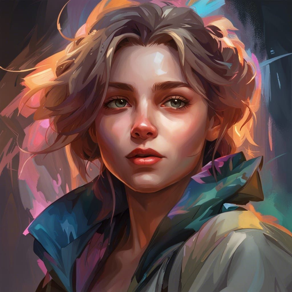 Perfect Girl Portrait in Hyperdetailed Art Style