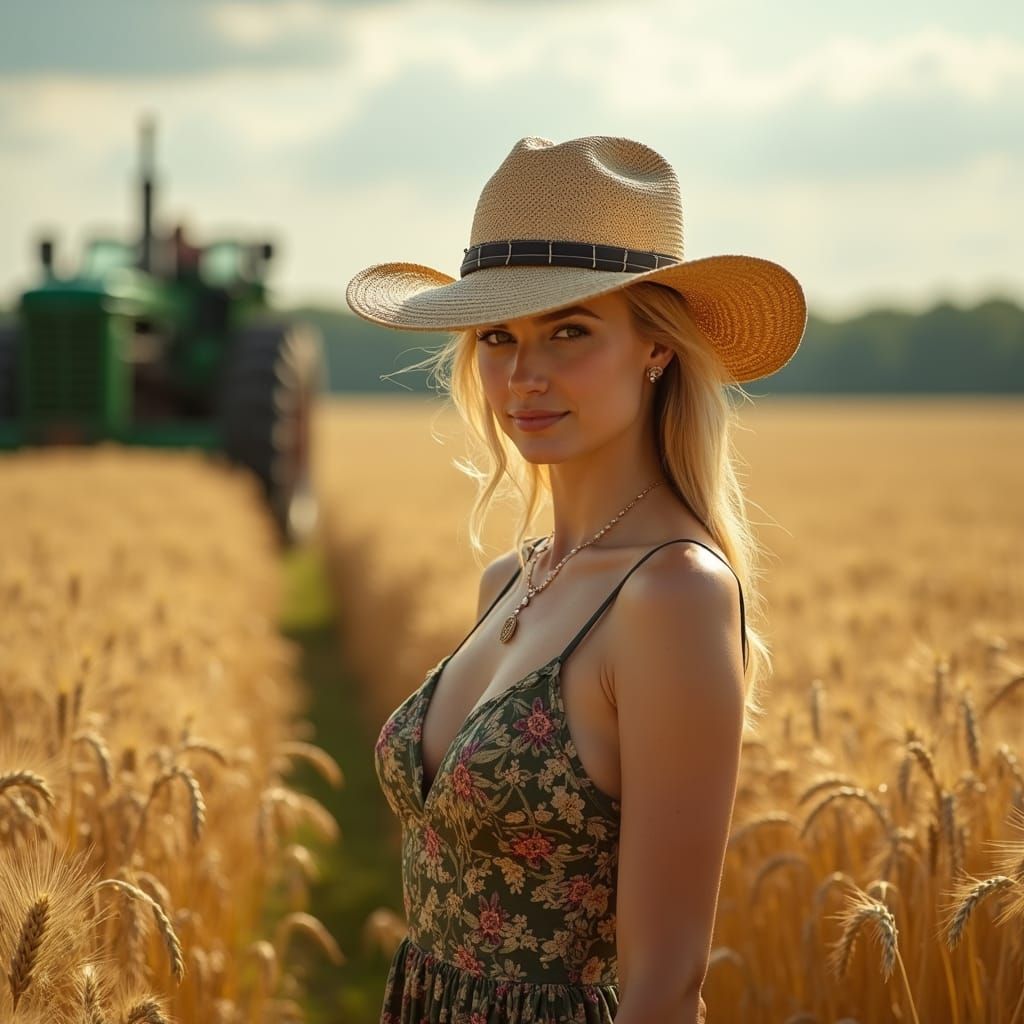 Confident Agricultural Queen in Golden Ratio Composition