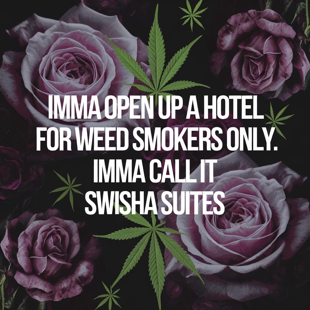 Swisha Suites Hotel Wallpaper with Roses and Marijuana