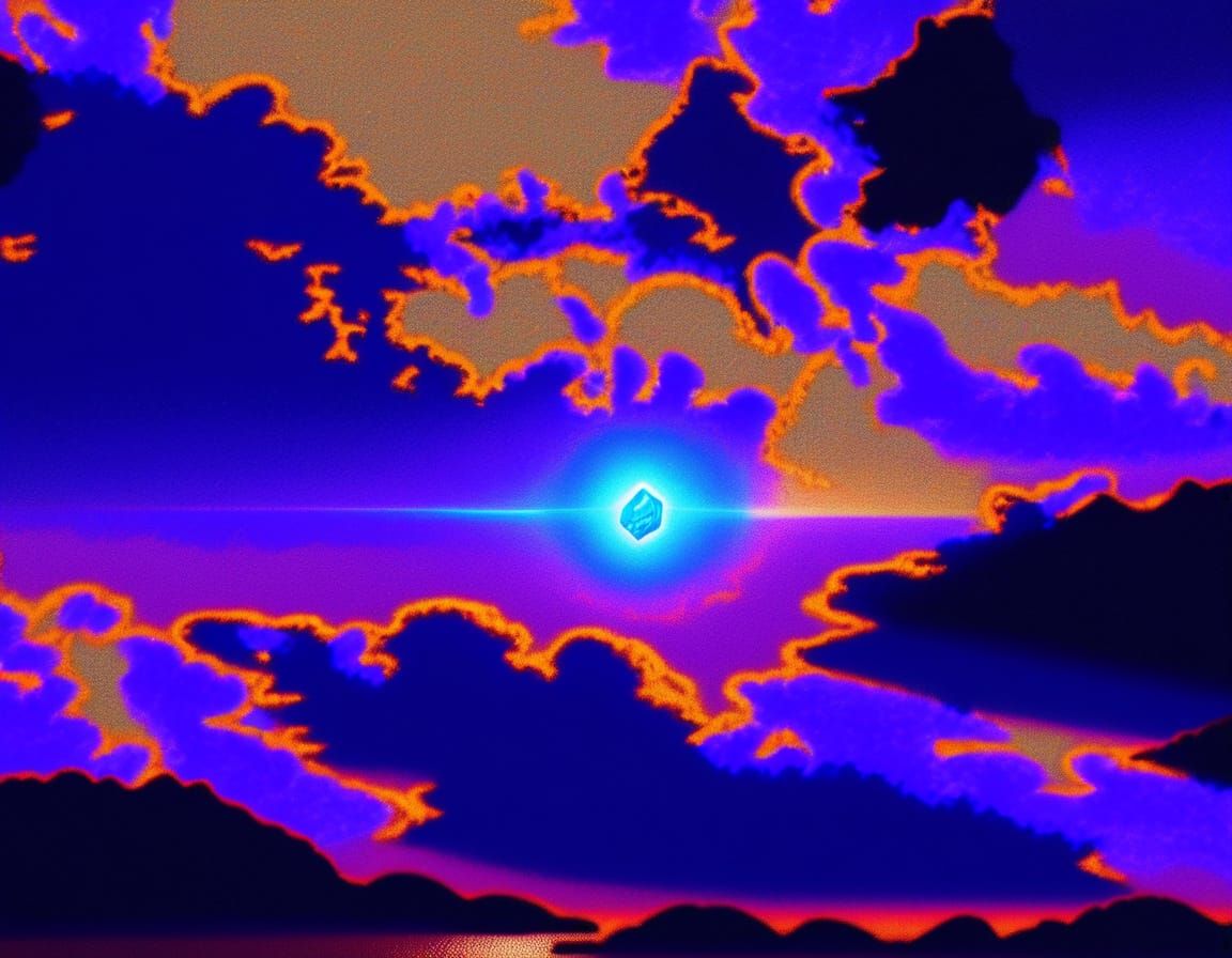 Surreal Lazurite Stone Close-up in Vibrant Colors