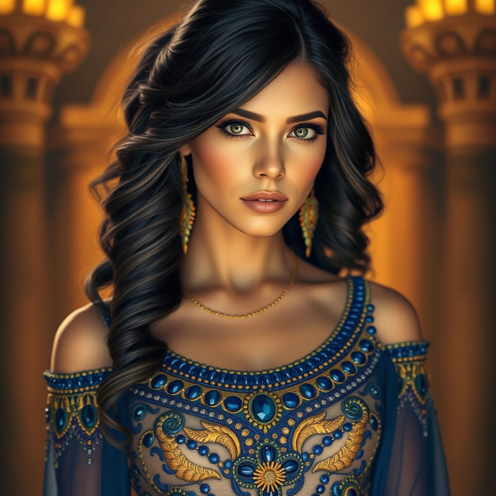 Egyptian Wedding Dress in Dreamy Art Style