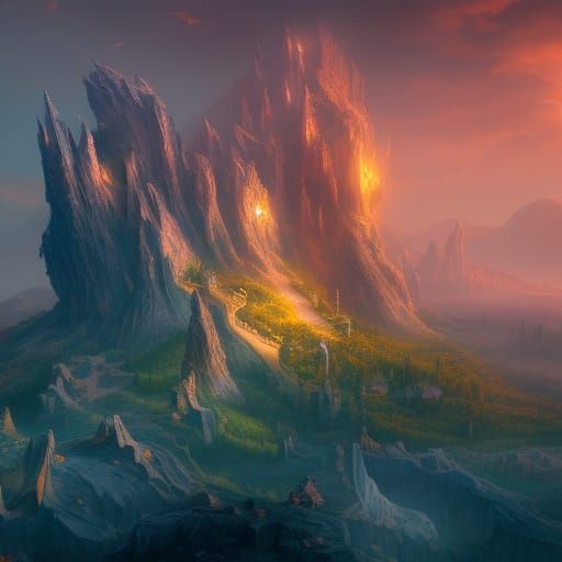 Fantastical Glass Mountain Concept Art
