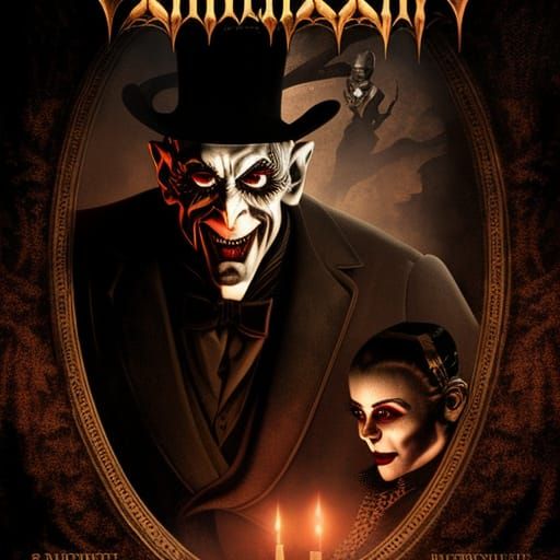 Vaudeville Vampire Nosferatu Poster in Dark Fantasy Style