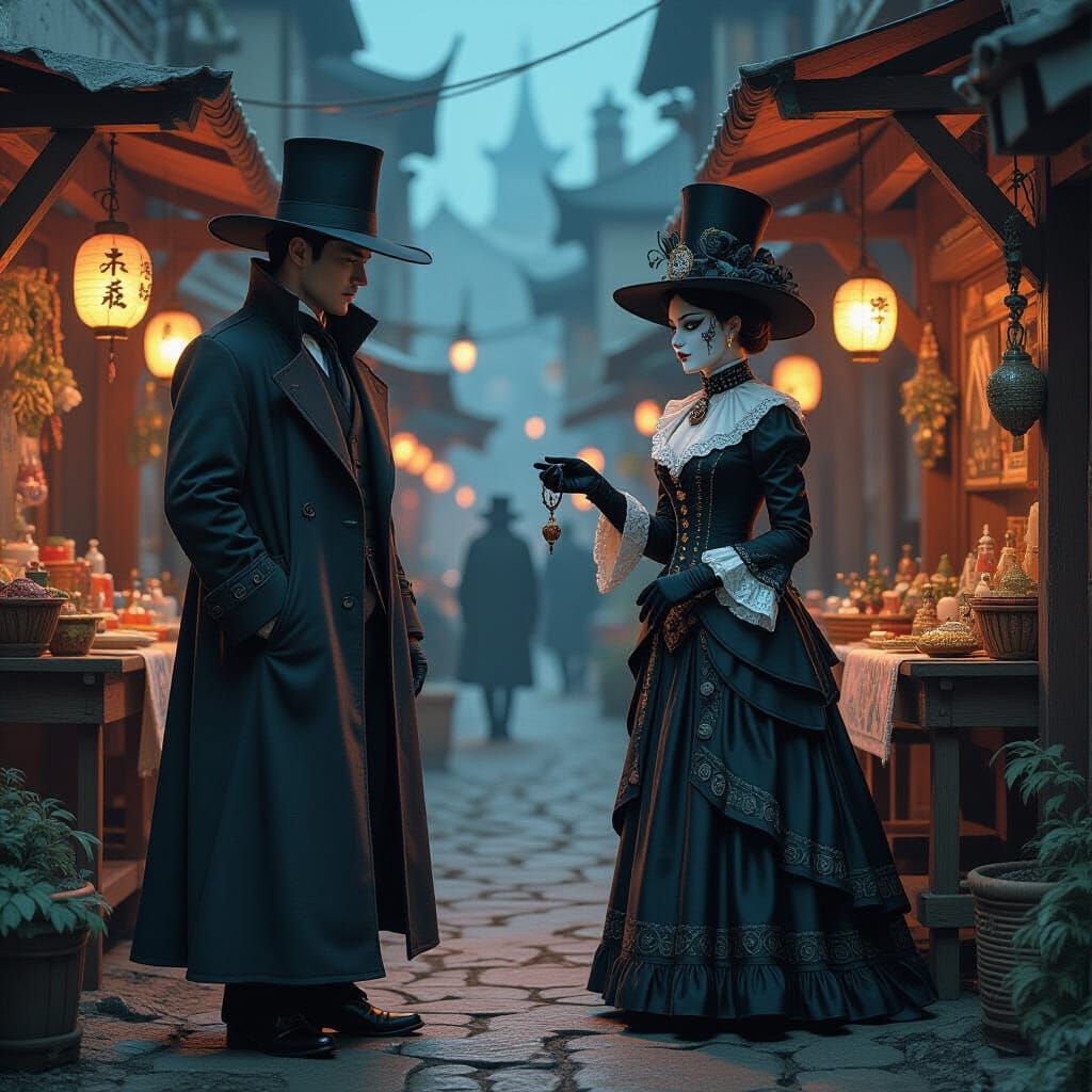 Night Market Demon Charm in Ashley Wood Style