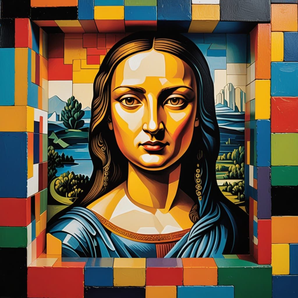 Cubist Masterpiece in Brilliant Colors