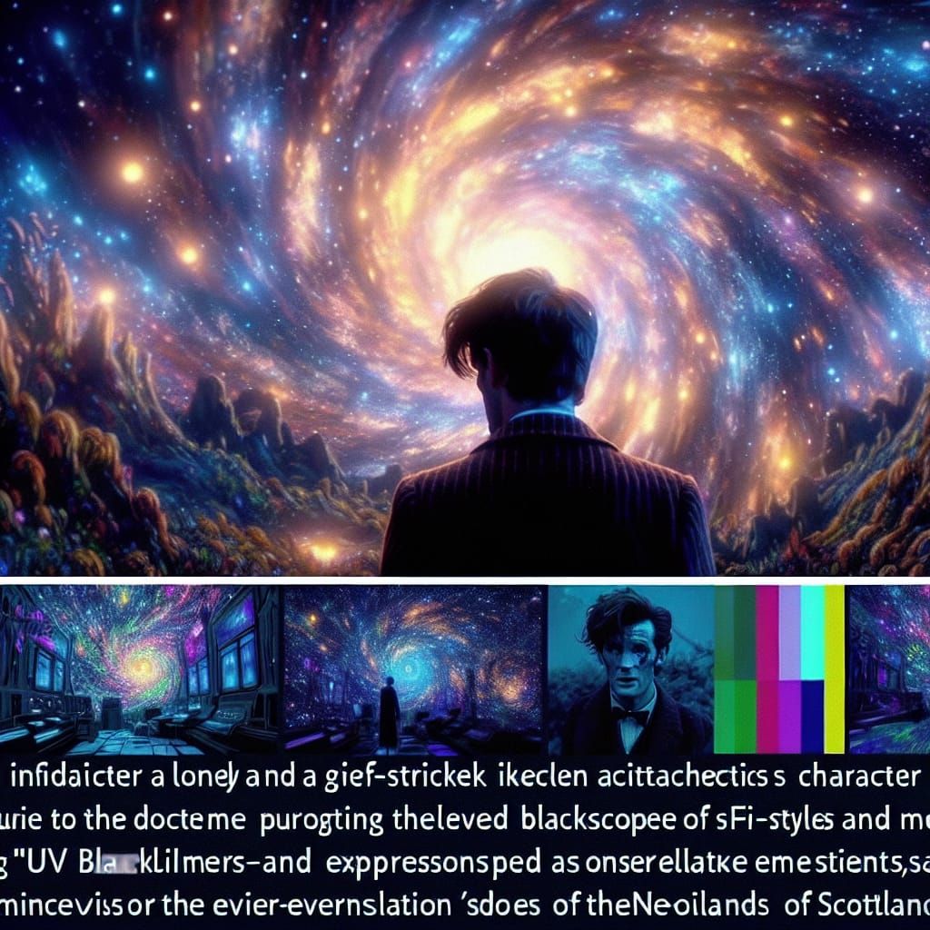 Grief-Stricken Doctor in Cosmic Kaleidoscope, Expressionist ...