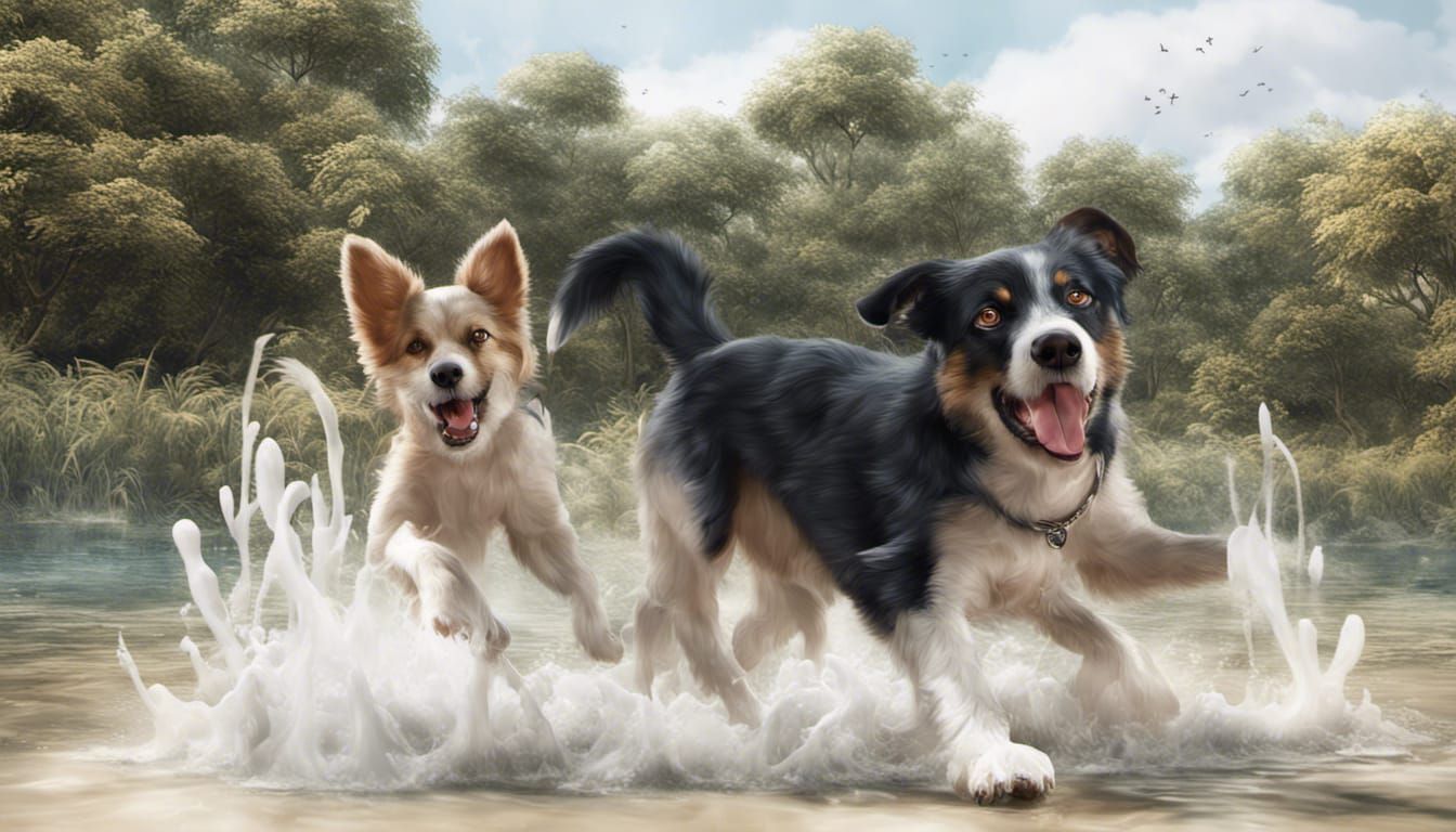 Fantastical Dogs in Wonderous Landscapes