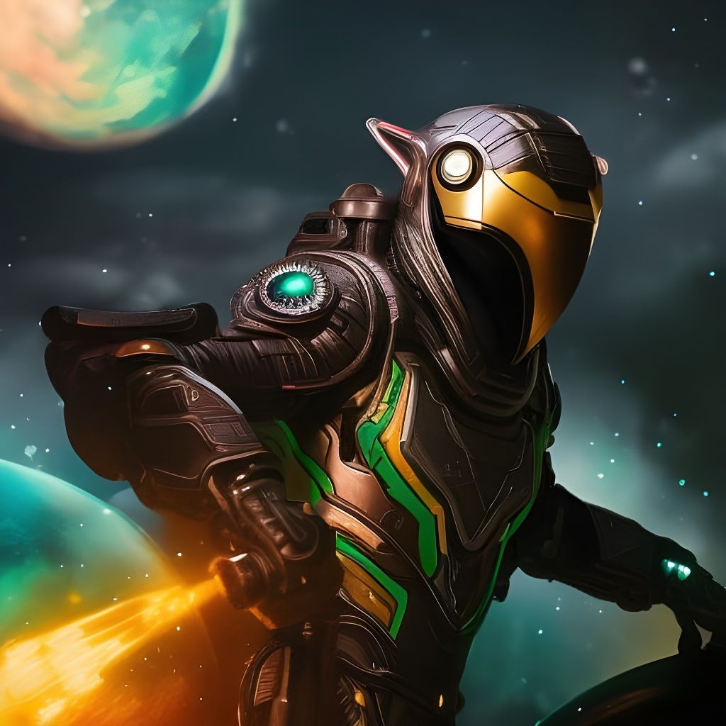 Fierce Wizard Portrait in Cyberpunk Style