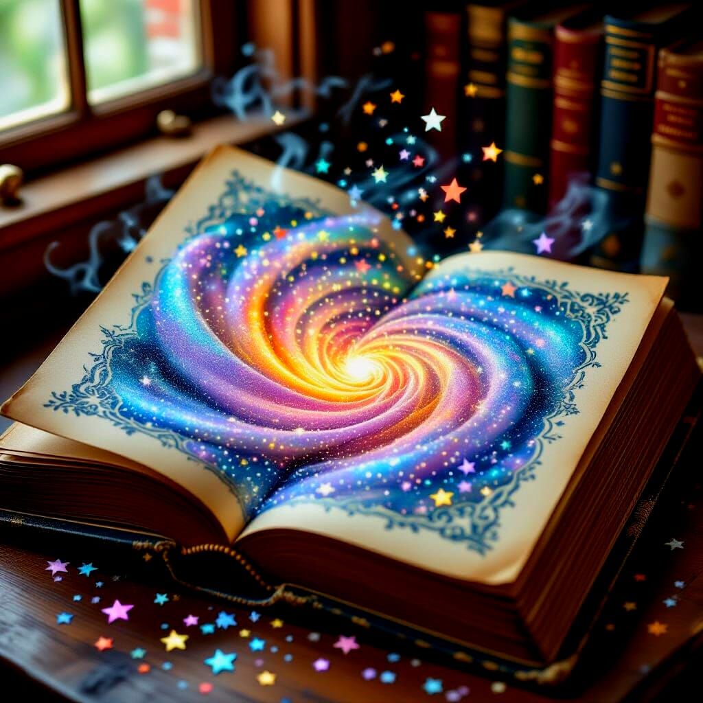 Whimsical Galaxy Unfolds From Antique Book