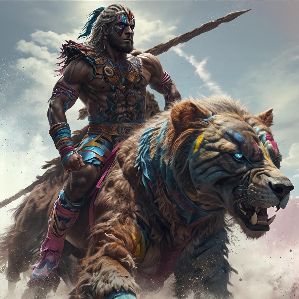 The Ultimate Warrior: Hyperrealistic Digital Art Portrait