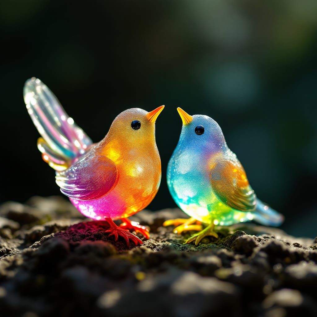 Rainbow Sea Glass Birds: A Vyatka Toy Creation