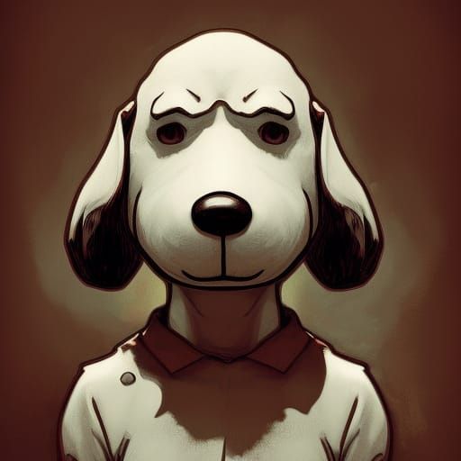 Snoopy Portrait in Art Nouveau Style