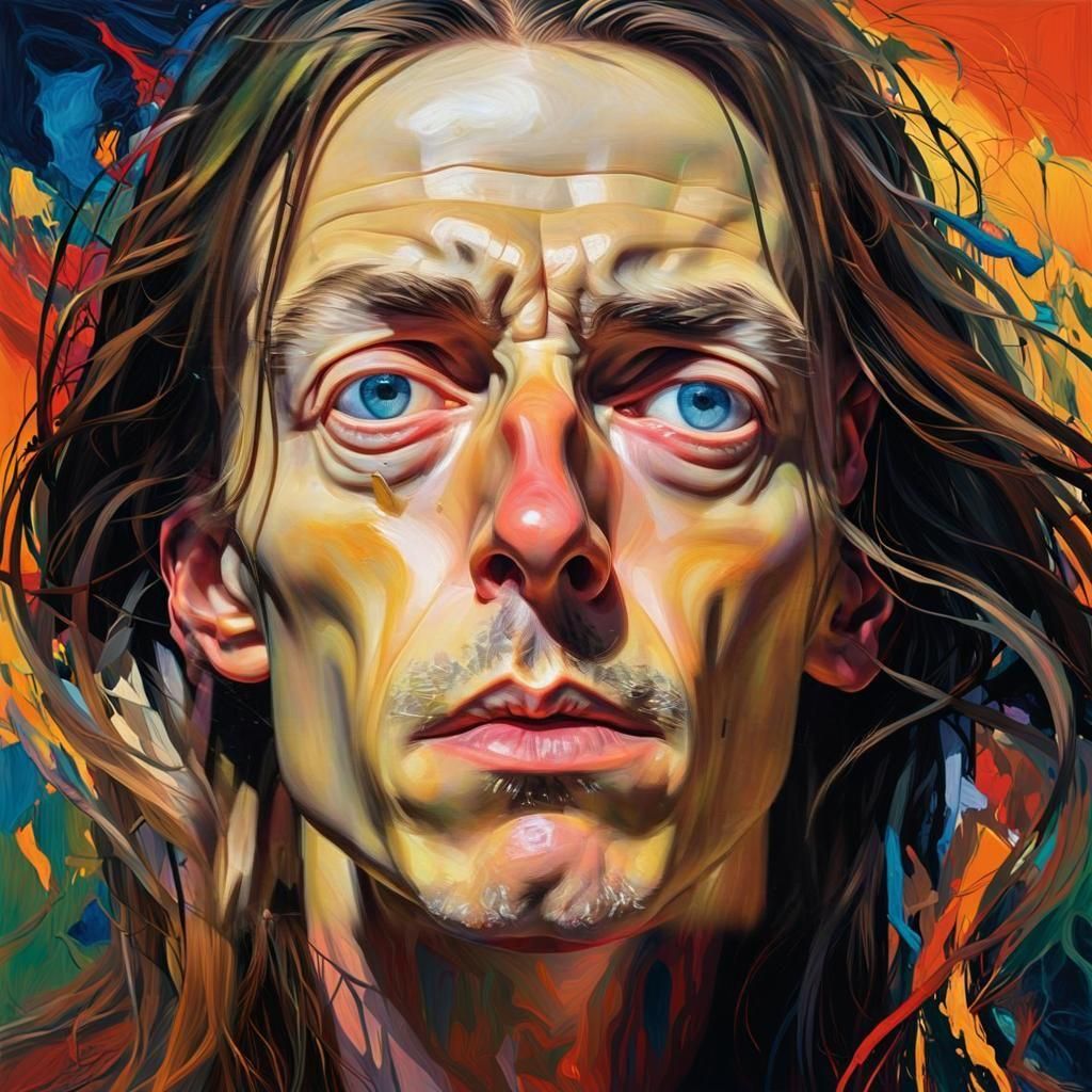 Vibrant Portrait in Expressive Oil Painting Style