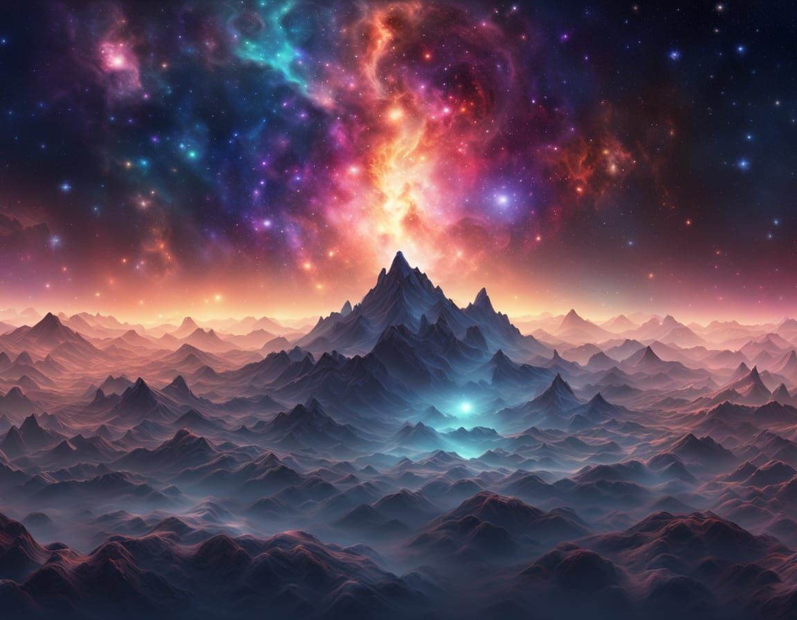 Vibrant Nebula Colors in Celestial Digital Art