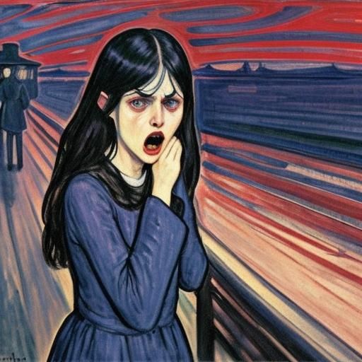 Child's Tantrum in Expressionist Style