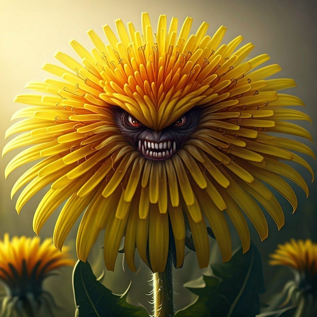Vibrant Dandelion Flower in Hyper-Realistic HDR