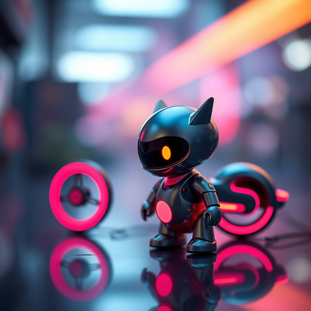 Sleek Futuristic Toy in Neon Lighting