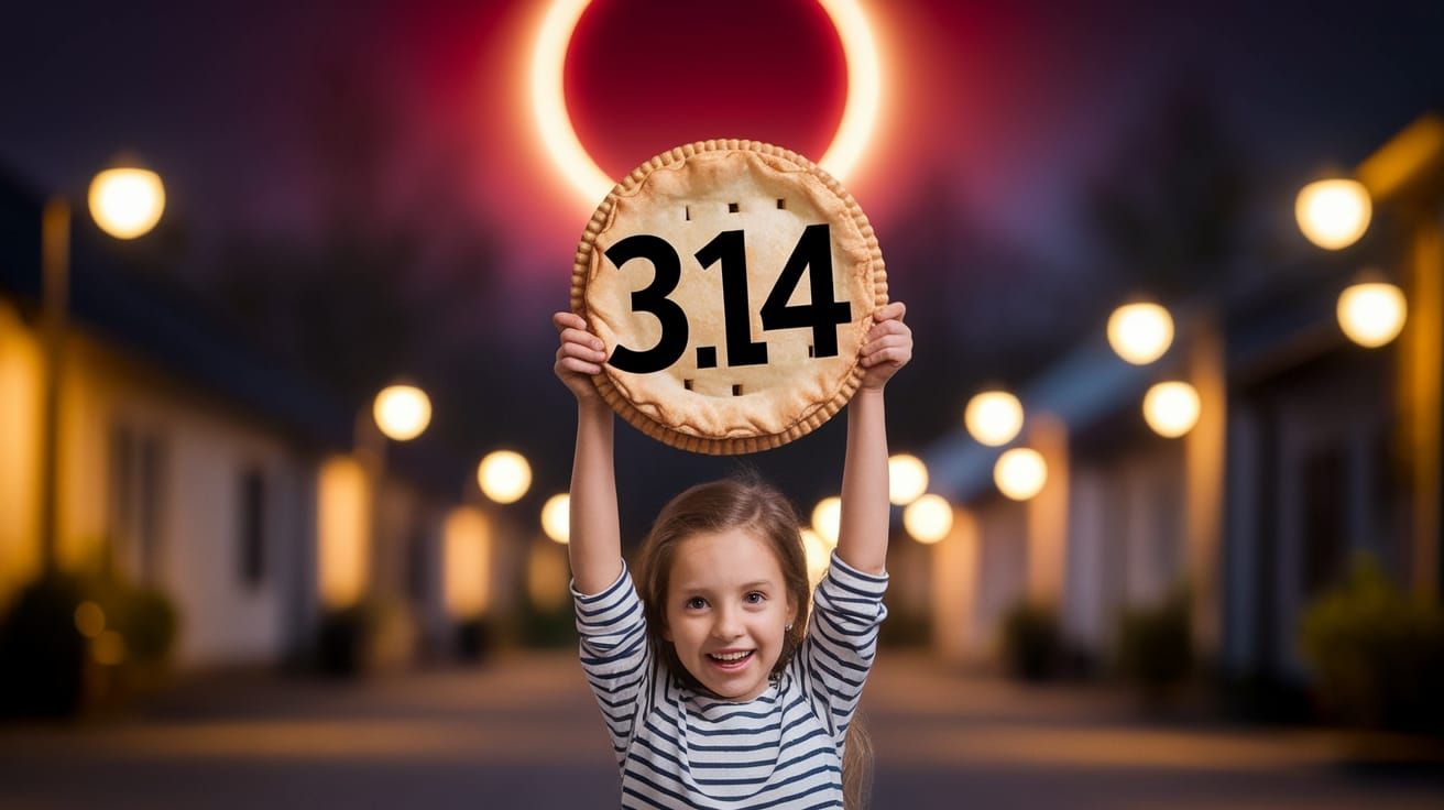 Serene Blood Red Moon Illuminates Pi Day Celebration in Char...