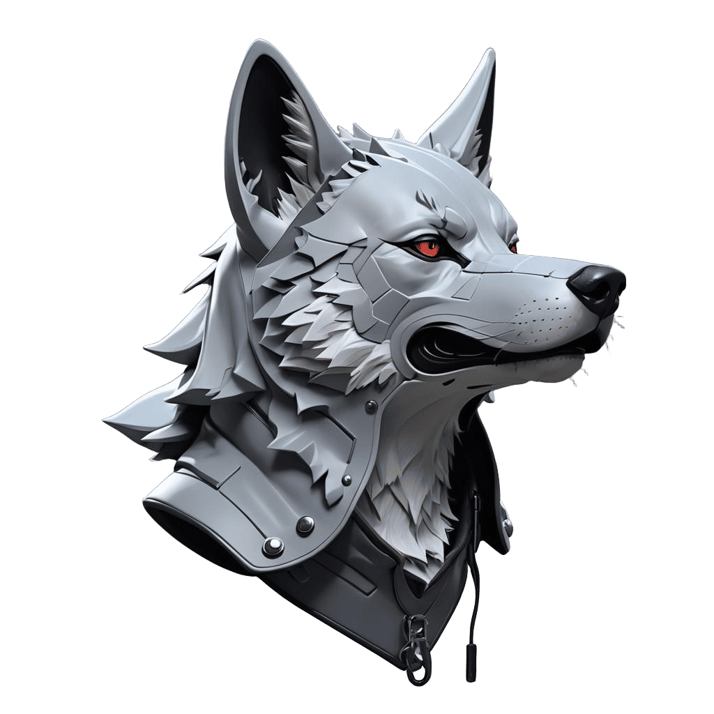 Detailed 3D Anime Wolf Pup Hood