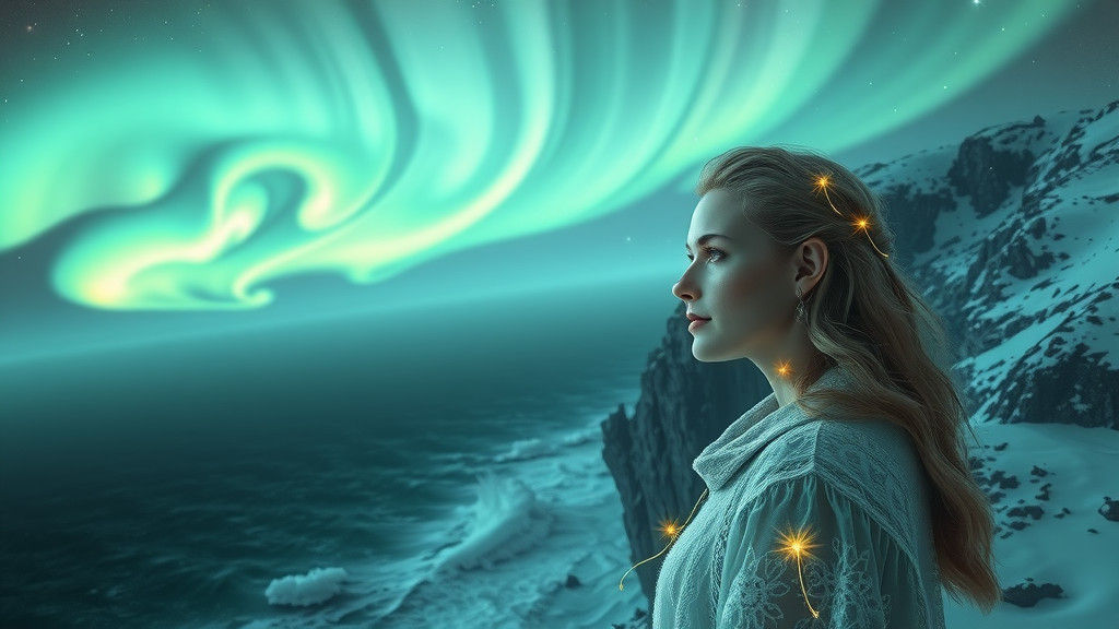 Luminous Maiden and Arctic Aurora