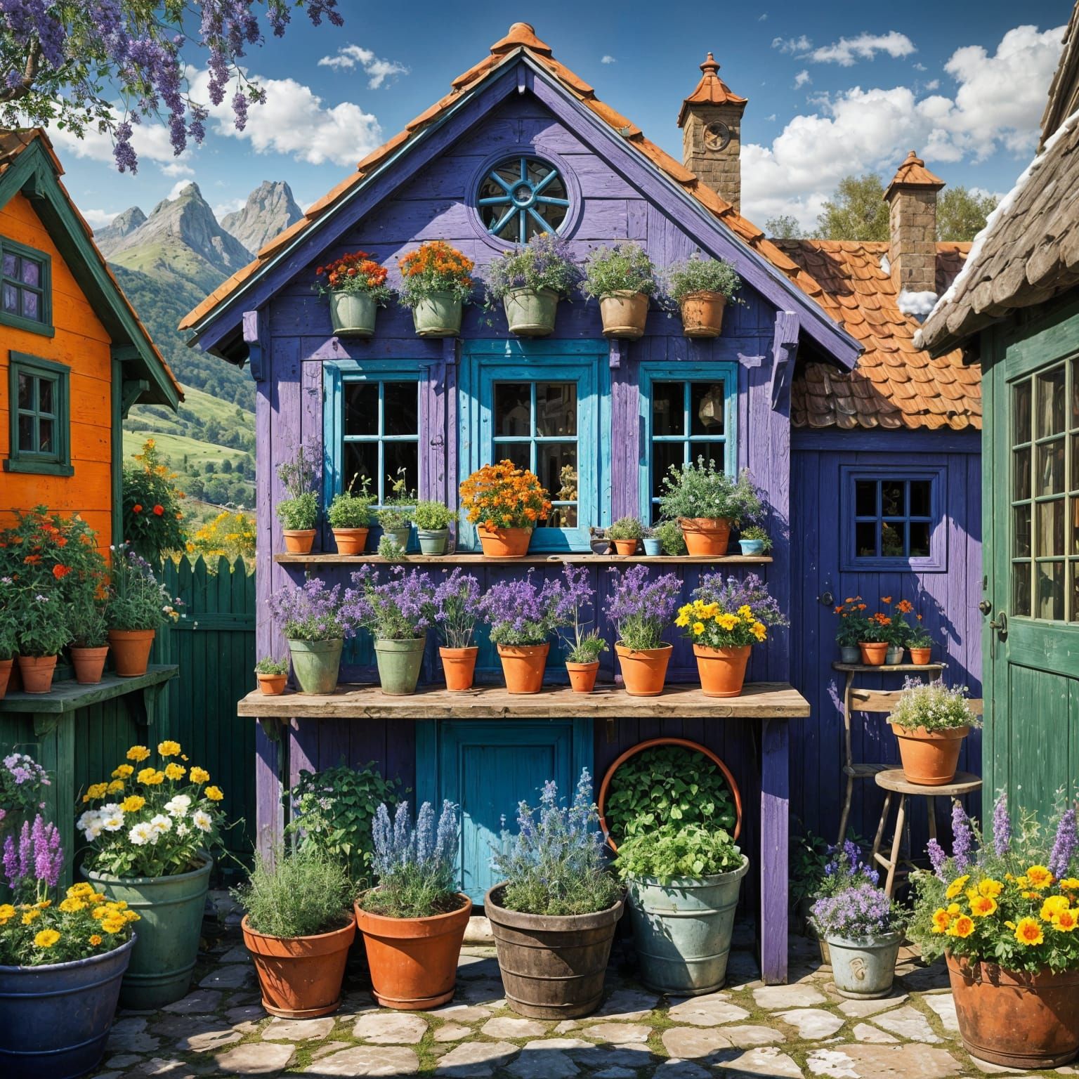 Winter Potting Shed with Ornate Details