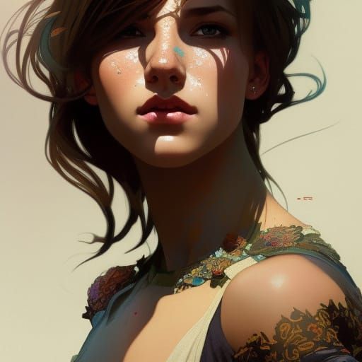 Beautiful Girl Portrait in Dark Fantasy Style